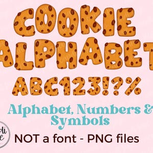 Alphabet Clipart PNG, Keksbuchstaben PNG-Set, Alphabet PNG, Schokoladenkeks Clip Art, Sublimationsalphabet, Süßwarennummer Png
