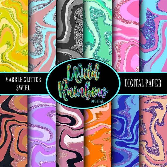 Download Swirl Marble Agate Glitter Digital Paper for Free ...