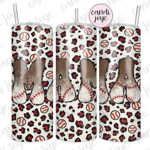 Baseball Mama 20oz Tumbler Wrap PNG, Leopard Print Sublimation Design Digital Download, Sports Team 20oz Skinny Straight Tumbler Wrap PNG