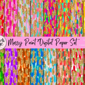 SEAMLESS Paint Stroke Background, Messy Paint Digital Paper, Streaky Paint Background, Digital Paper, Commercial Use, Printable