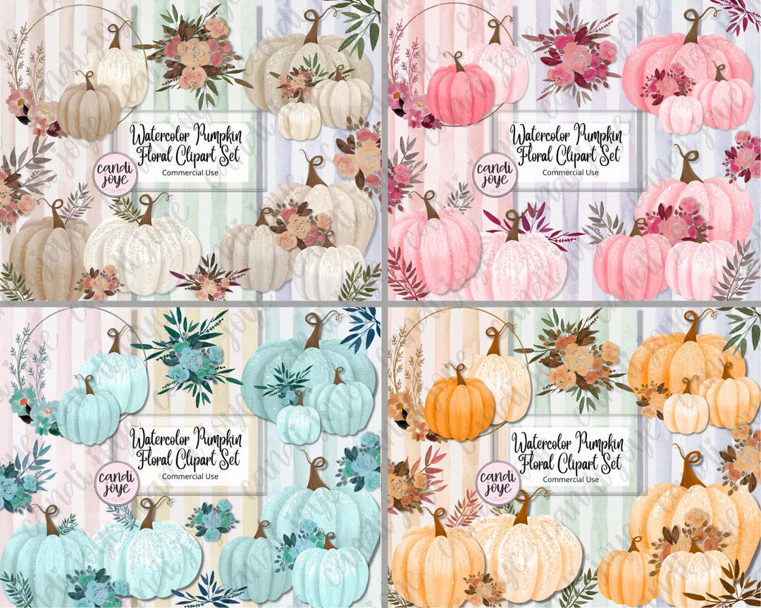 Pumpkin Watercolor Clipart BUNDLE - Fall Clipart - Thanksgiving Clipart ...