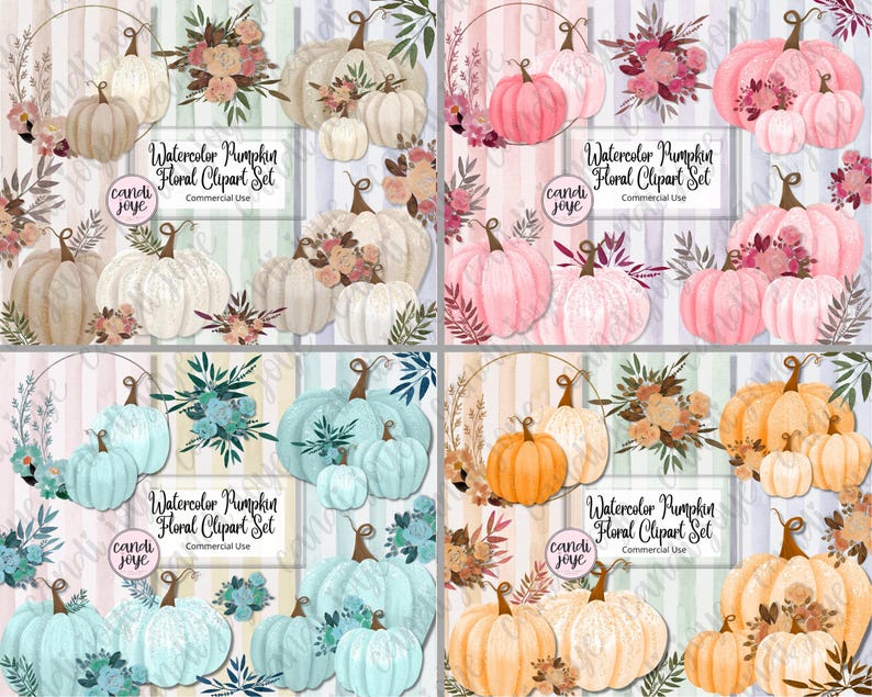 Pumpkin Watercolor Clipart BUNDLE - Fall Clipart - Thanksgiving Clipart ...