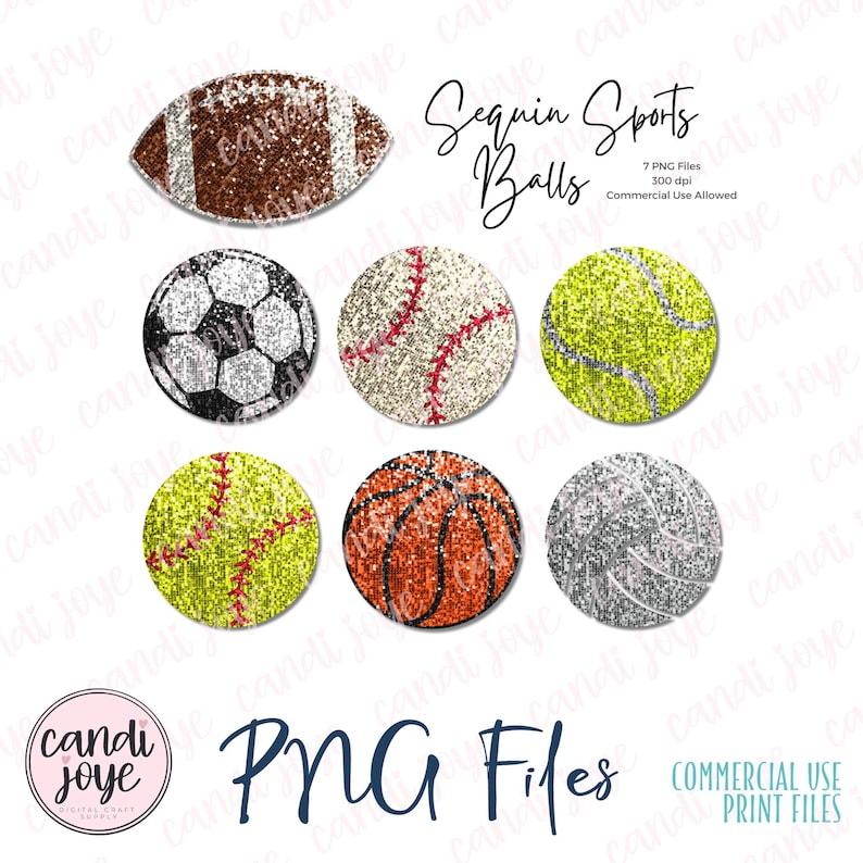 Sequin Sports Ball PNG Bundle, Sequin Football PNG, Sequin Basketball PNG, Sequin Baseball Png, Sequin Softball Png, Sequin Tennis Ball Png image 1