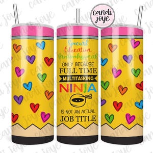 Teacher 20oz Tumbler Wrap PNG, Sped Paraprofessional Sublimation Design Download, 20oz Skinny Straight Tumbler Wrap PNG, Seamless Design