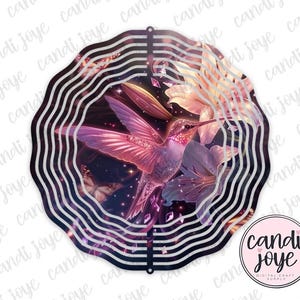 Hummingbird Wind Spinner PNG, Floral Wind Spinner Designs, Spring Sublimation Garden Spinner PNG, Summer Bird Sublimation Wind Spinner PNG