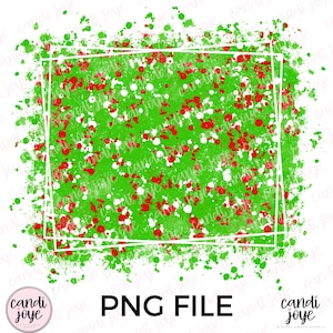 May include: A digital PNG file with a green background speckled with red and white dots. A white rectangular frame is in the center. The text "PNG FILE" is in black, and the logo "candi joye" is in the bottom left and right corners.