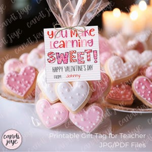 Valentine Printable, Teacher Valentine, Preschool Valentine, Printable Valentine Card, School Valentine, DIY Editable Valentine Tag