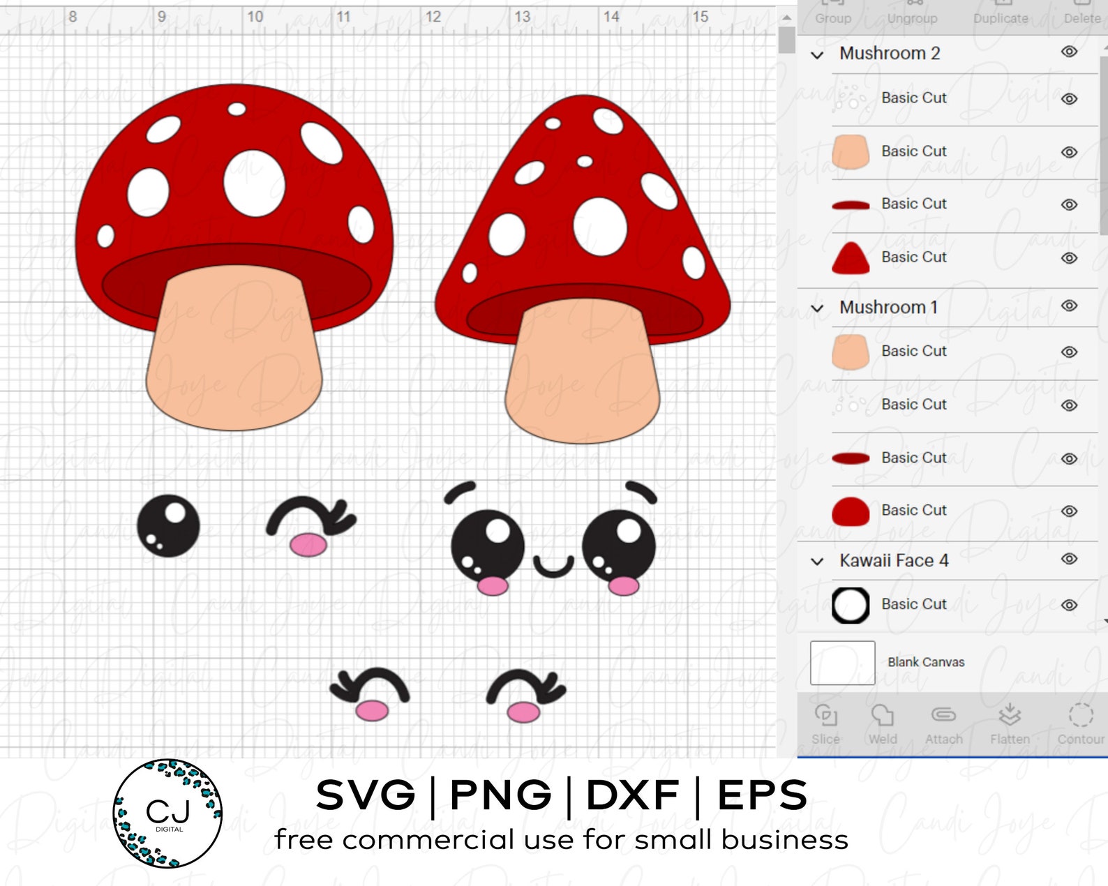 Kawaii Mushroom SVG Hippie SVG Kawaii Clipart Cute Etsy UK