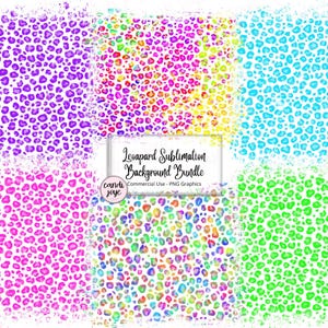 Neon Leopard Sublimation PNG bundle - Distressed Sublimation Backgrounds - Sublimation PNG - Leopard Print PNG - Cheetah Print Png