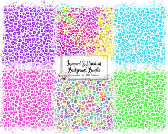 Neon Leopard Sublimation PNG bundle - Distressed Sublimation Backgrounds - Sublimation PNG - Leopard Print PNG - Cheetah Print Png