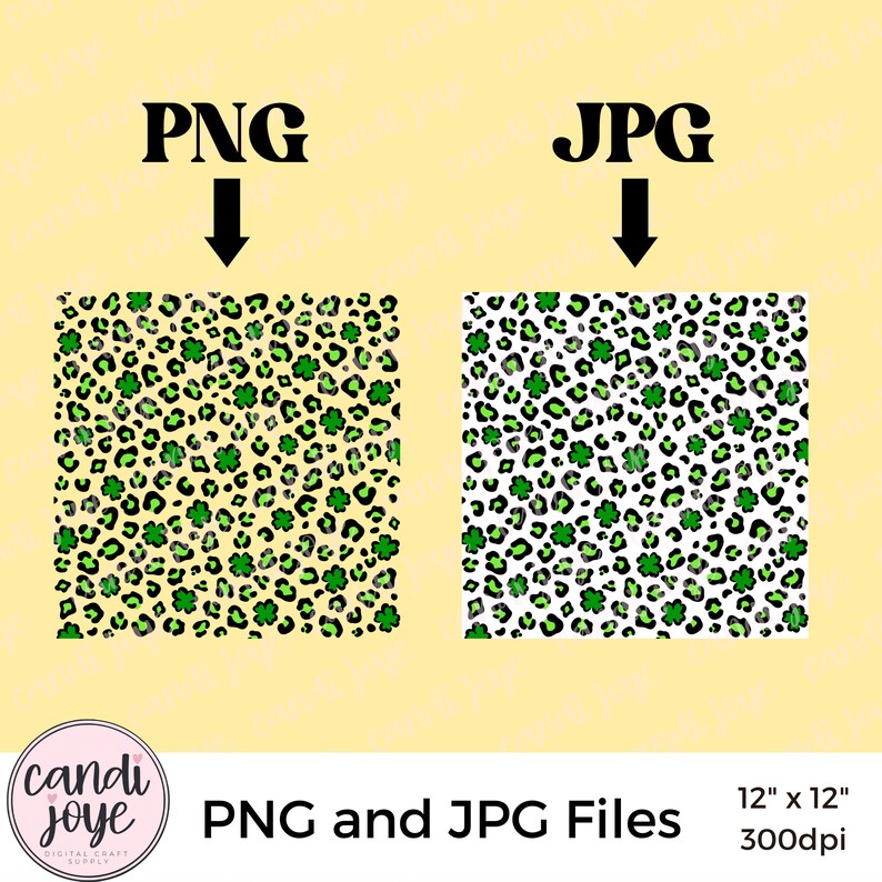St. Patrick's Day PNG - Leopard Print PNG - Shamrock PNG Pattern - Four Leaf Clover - St. Patty's Day - Leopard Sublimation - Irish Overlay image 2
