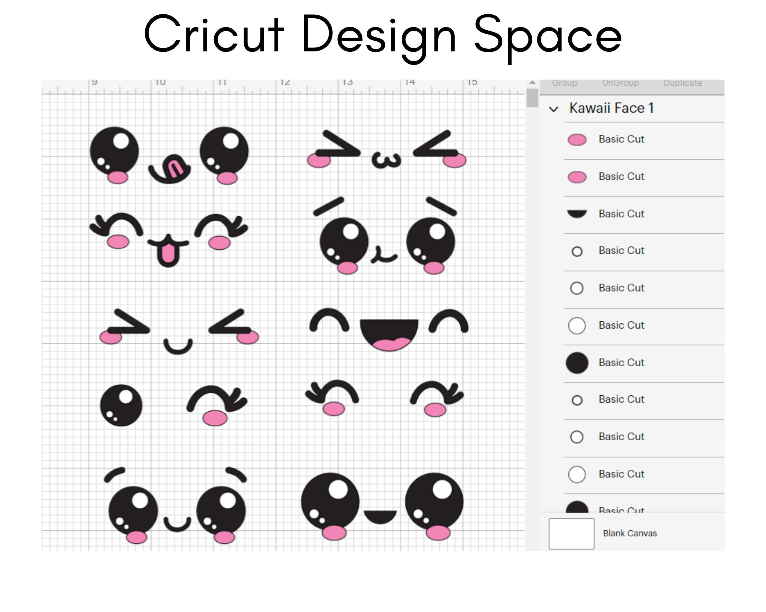 Cute Kawaii SVG Kawaii Face SVG Bundle Kawaii Clipart - Etsy UK
