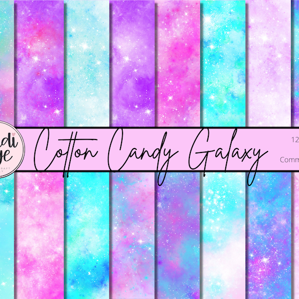 Cotton Candy Galaxy Digital Paper Pack - Nebula Digital Wallpaper - Space Digital Paper Set - Pink Galaxy Sublimation Backgrounds