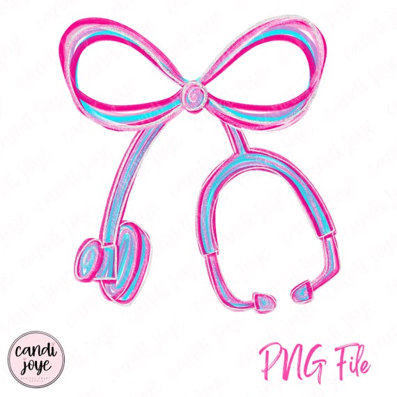 Nurse Preppy Bow PNG, Stethoscope Coquette Bow PNG, Nurse Life PNG, Preppy Designs, Healthcare Png,  Medical Png, Nurse Bow Png, Doctor Png