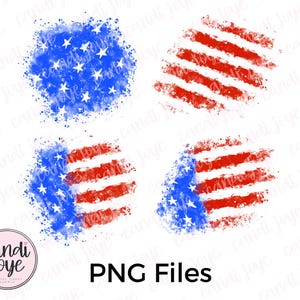 Bandera estadounidense PNG del 4 de julio - Archivos PNG de EE. UU. en apuros - Bandera patriótica - Sublimación de EE. UU. - Rojo, blanco y azul - Parche de sublimación imagen 1