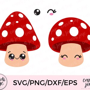 Kawaii Mushroom SVG - Hippie SVG - Kawaii Clipart - Cute Mushroom PNG - Mushroom Clip Art - Mushroom Sublimation Design - Instant Download