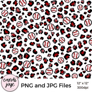 Baseball PNG Leopard Print PNG Cheetah Print Sublimation PNG Sports
