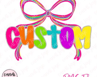 Custom Preppy Name PNG, Kids Name PNG, Preppy Designs, Custom Kids Name PNG, Personalized Png, Coquette Bow Png, Custom Text Png, Girl Name