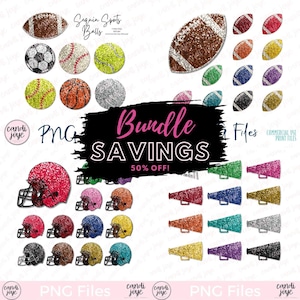 BUNDEL pailletten voetbal png, faux glitter megafoon png, pailletten honkbal png, glitter voetbalhelm png, pailletten basketbal png, cheer png