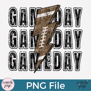 Voetbal PNG - Game Day - Sublimatieontwerp bliksemschicht luipaard - Distressed voetbal gestapeld png - voetbalshirtontwerp - Gameday-png