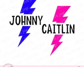 Split Lightning Bolt SVG - Customizable Lightning SVG - Lightning Sublimation PNG - Lightning Bolt Clipart - Lightning Strike Cutting Files