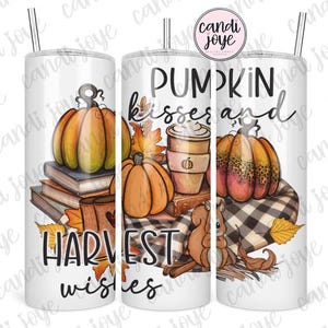 Fall Tumbler Wrap PNG, Pumpkin Patch 20oz Tumbler Sublimation Design, Floral Autumn 20oz Skinny Straight Tumbler Wrap PNG, Seamless Design