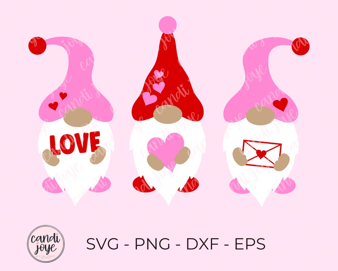 Valentine Gnome SVG - Heart Love SVG Design - Valentine Gnome PNG ...