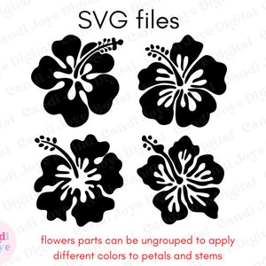 Hibiscus SVG Flower SVG Tropical Clipart Hibiscus PNG - Etsy