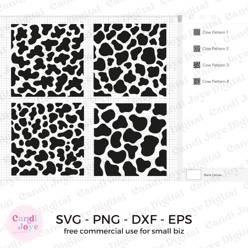 Cow Print SVG Cow Print PNG Farm Animal Pattern Cut File Etsy