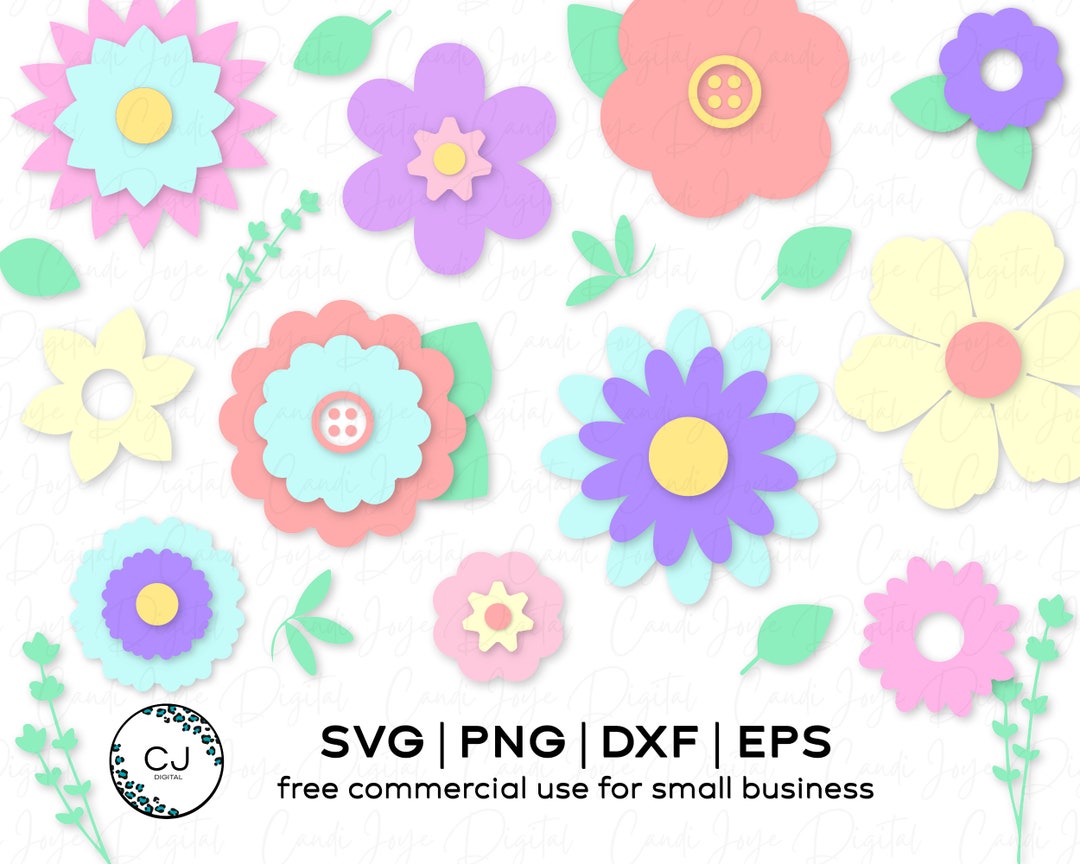 Flower SVG Floral Layered SVG Paper Flower SVG Flower - Etsy