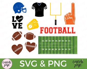 Football SVG Bundle, Football PNG, Football Clipart, Football Jersey SVG, Football Helmet Svg, Football Field Svg, Sports Player Svg Cutting