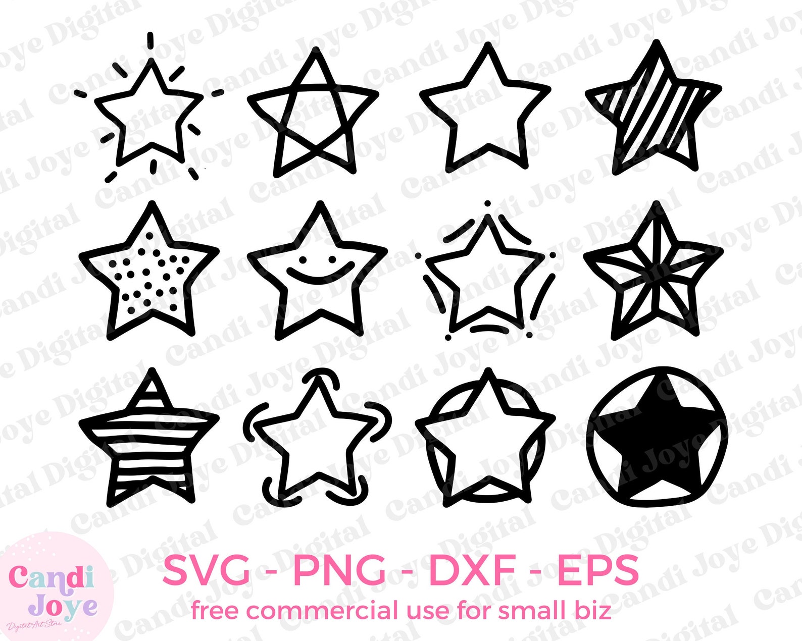 Doodle Star SVG Bundle Doodle Star PNG Bundle Star - Etsy
