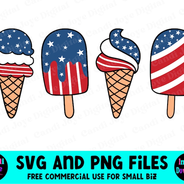 4th of July SVG - Patriotic Popsicle SVG - American Flag Ice Cream Cut Files - America SVG - Fourth of July Png - Popsicle Clipart