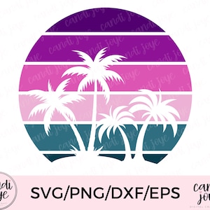 Palm Tree SVG - Island Sunset SVG - Beach Scene SVG - Summer Sublimation Design - Summer Png - Palm Tree Vector - Clipart tropicale