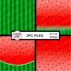 Wassermelone Digitale Papiere - Wassermelone Hintergründe - Wassermelone Wallpaper JPG - Digital Scrapbooking - Wassermelone Sublimation Designs