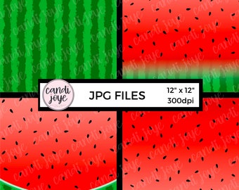 Watermelon Digital Papers - Watermelon Backgrounds - Watermelon Wallpaper JPG - Digital Scrapbooking - Watermelon Sublimation Designs