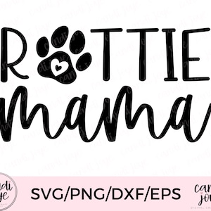 Rottie Mama SVG - Rottweiler Mama SVG - hond Mama sublimatie PNG - hart Paw Print gesneden bestand - Rottweiler Mama Shirt Design - Fur Mama Svg