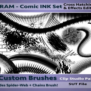 Clip Studio Paint - Comic Ink Set Brushes by RAM