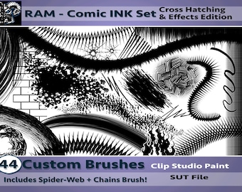 Clip Studio Paint - Juego de pinceles Comic Ink de RAM