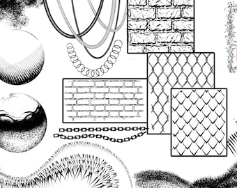 Conjunto de pinceles de cómic para Procreate: Arte lineal, texturas y tramado (descarga digital)