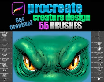 Crear conjunto de pinceles de diseño para Procreate - Monster Art Pack - 55 pinceles
