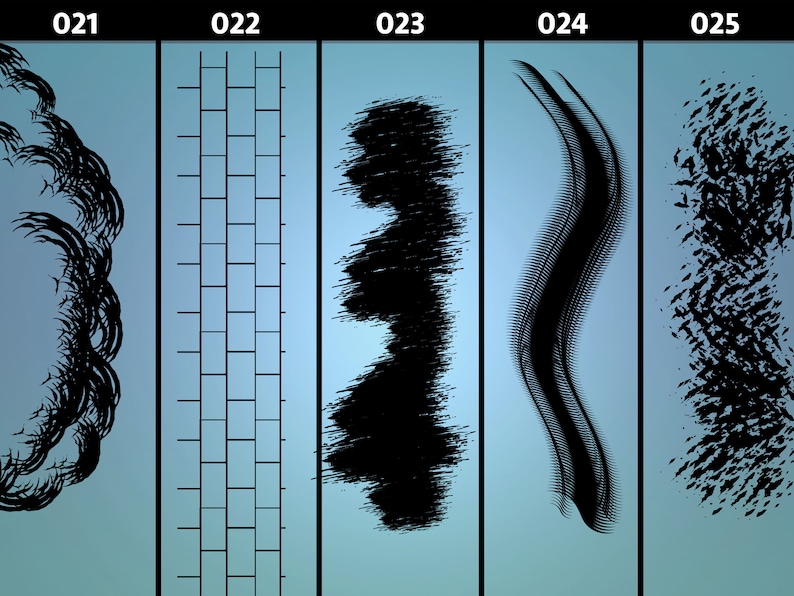 Comic Inking Brush Set Cross Hatching and Textures Brushes Etsy