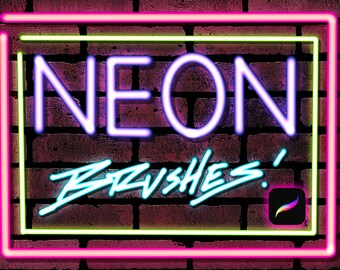 Pinceles de neón para Procreate: Efectos mágicos superpoderosos (30 pinceles) (Descarga digital)