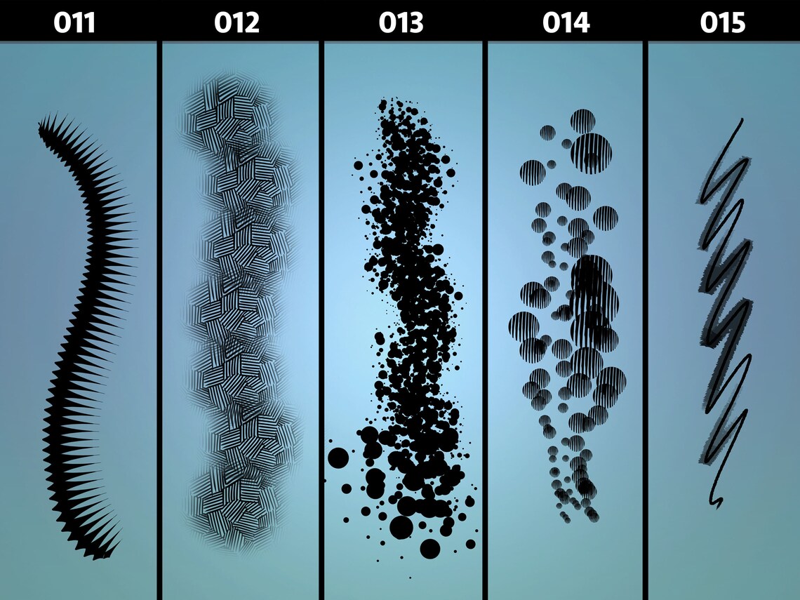 Comic Inking Brush Set Cross Hatching and Textures Brushes Etsy