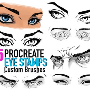 Procreate Augenbürsten - Männlich und Weiblich - 15 Brush Pack - Portrait Art Stamps