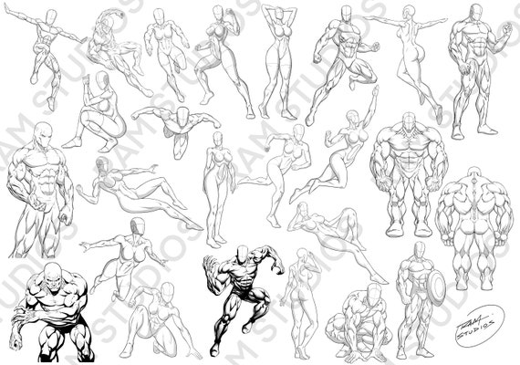 Superhero Figure Drawing at PaintingValley.com | Explore collection of  Superhero Figure Drawing | Drawing superheroes, Drawing poses, Art reference