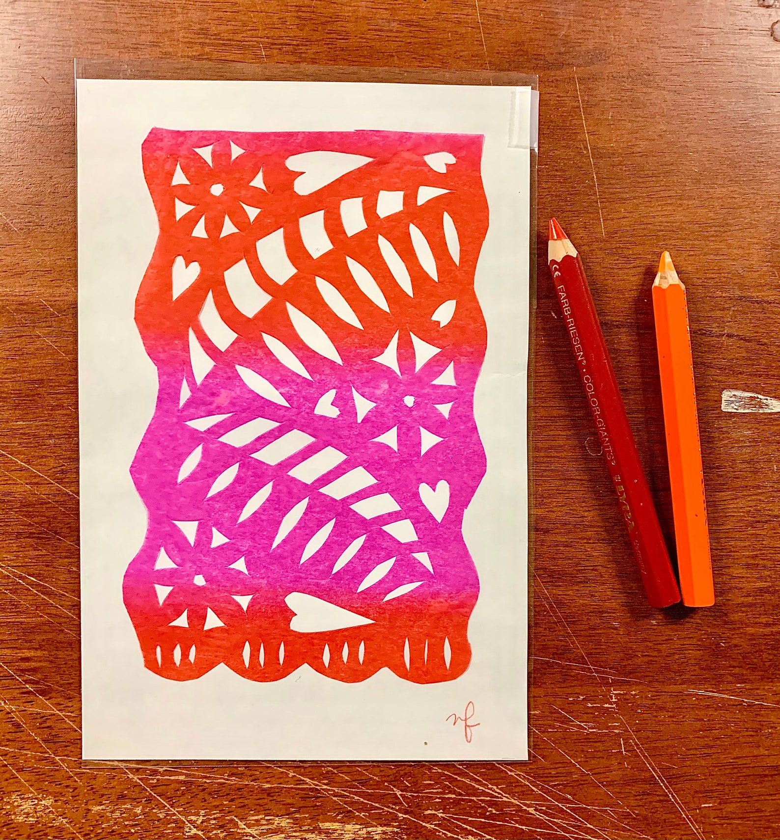 Heart & Leaf Single Sheet of Papel Picado Etsy