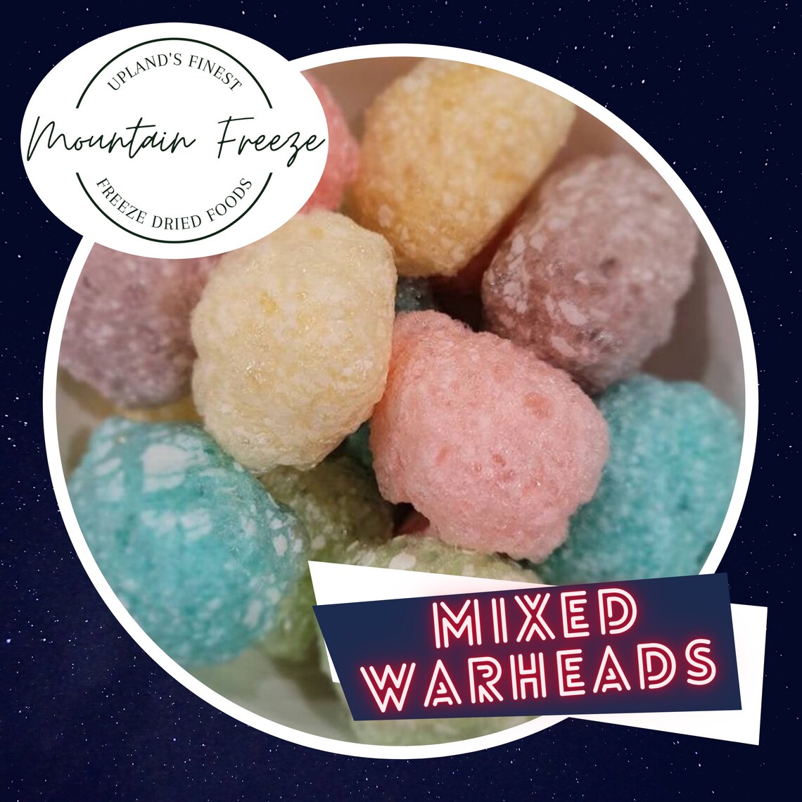 Freeze Dried Extreme Sour Mixed Flavor Warheads Flavorful Etsy