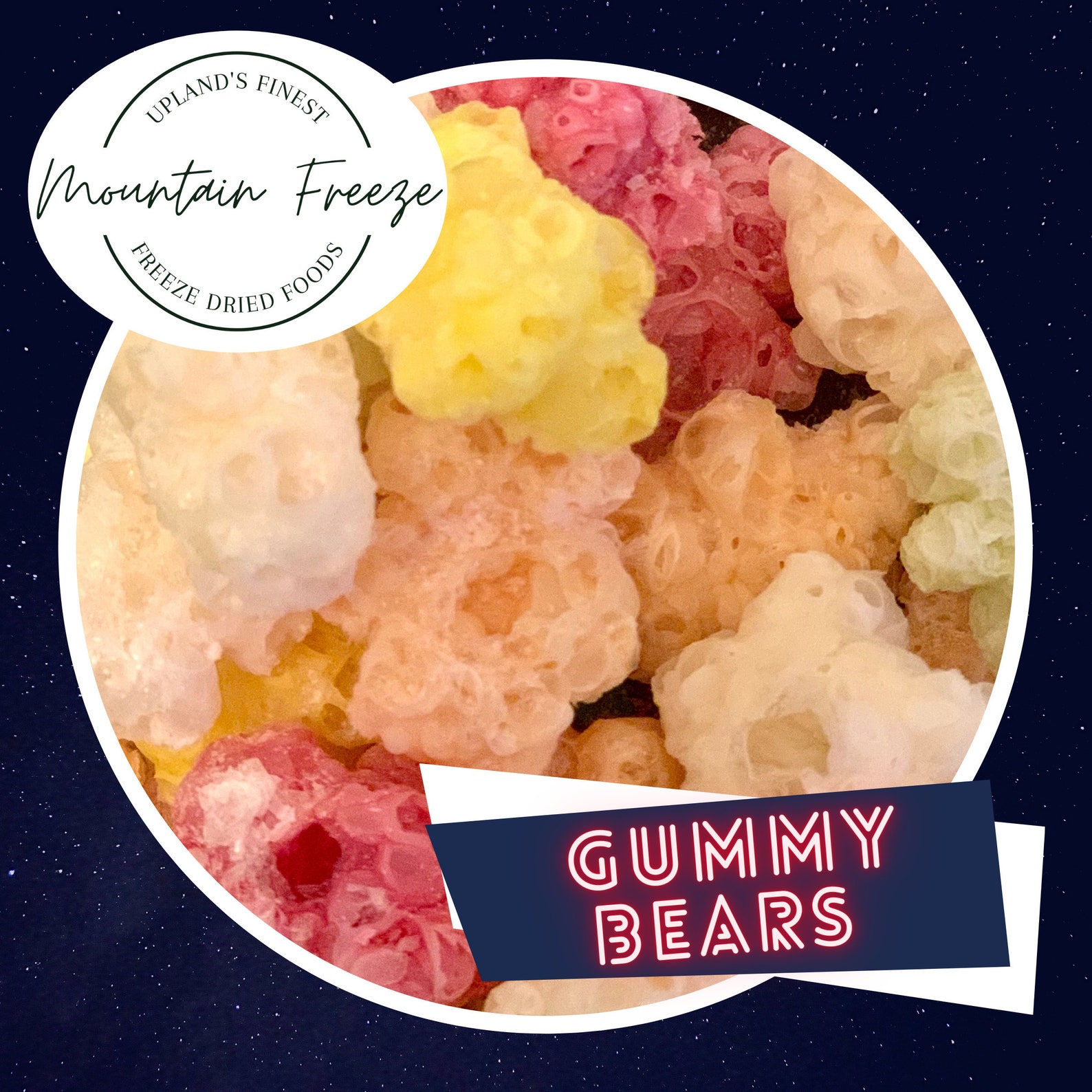 2 Oz Freeze Dried Gummy Bears Treats Delightful Bear Candy Etsy