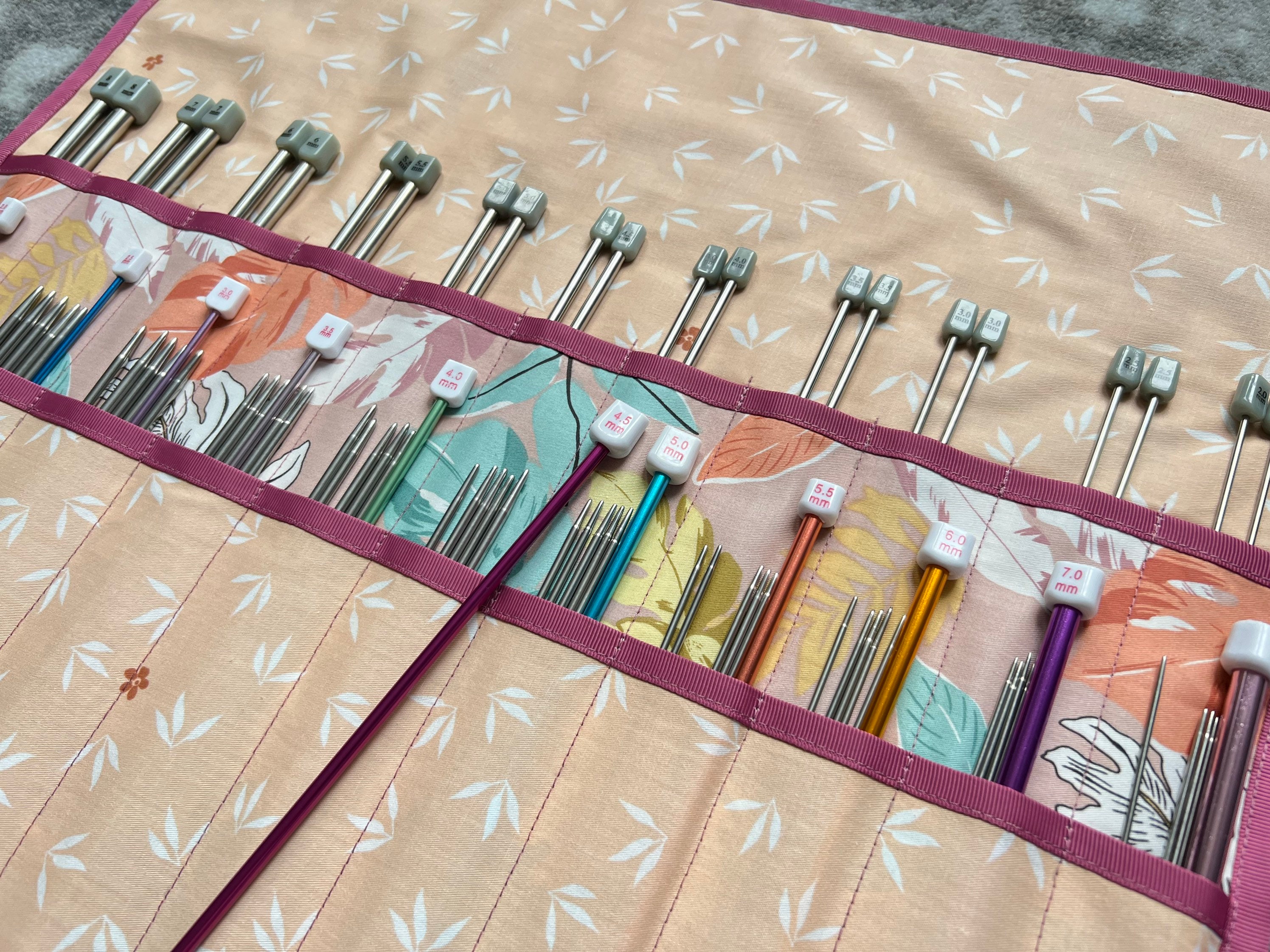 Hand Made Knitting Needle Case/ Organizer / Holder for Knitting Needles &  Tunisian Crochet. 